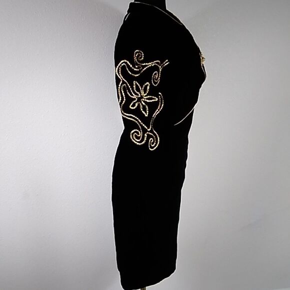 Vintage Karen Lucas For Niki ILGWU Made In USA Velvet Women Dress Size 12 - Picture 3 of 14